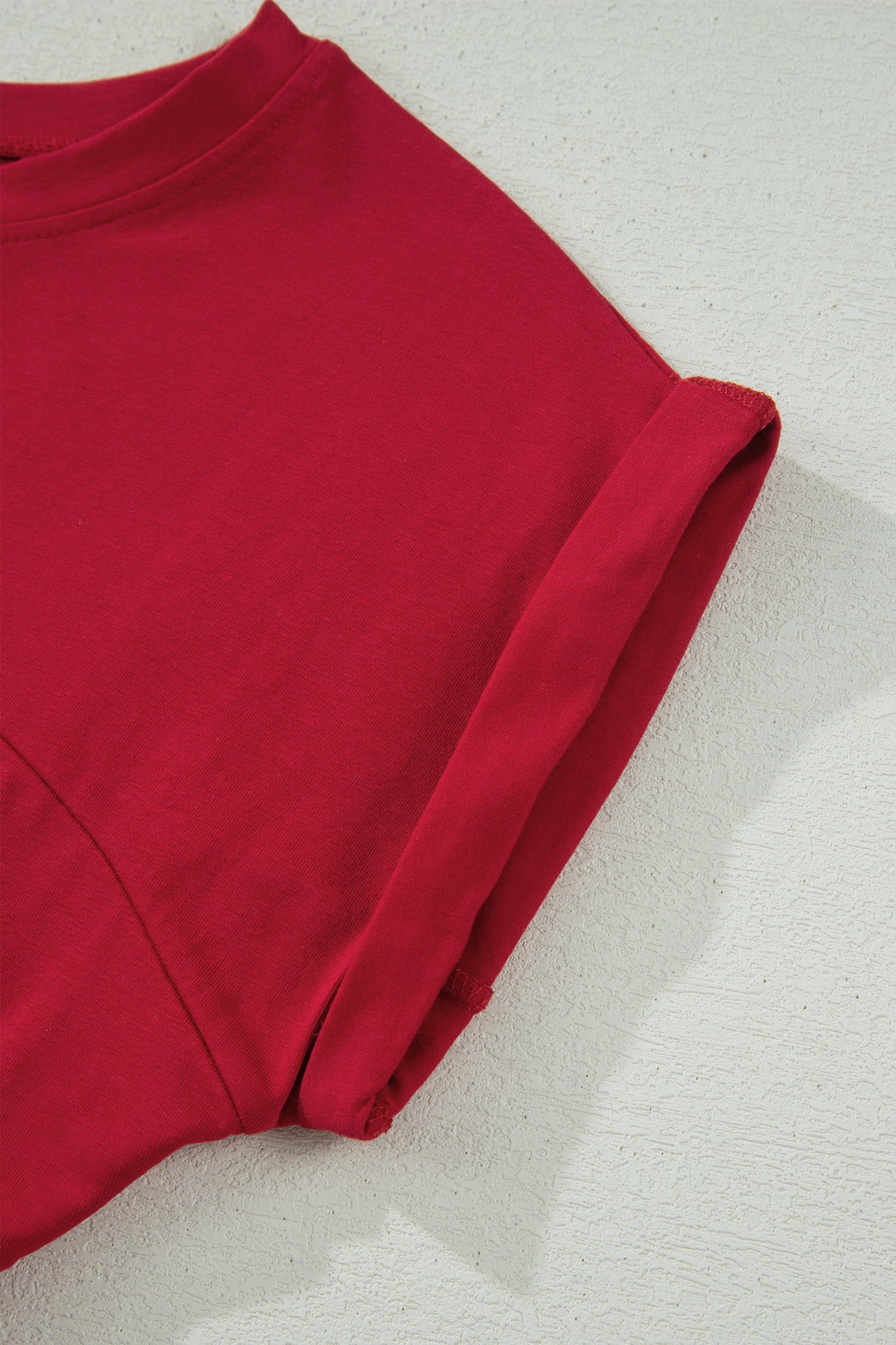 Racing Red Solid Color Cropped Tank Top and Jogger Pants Set