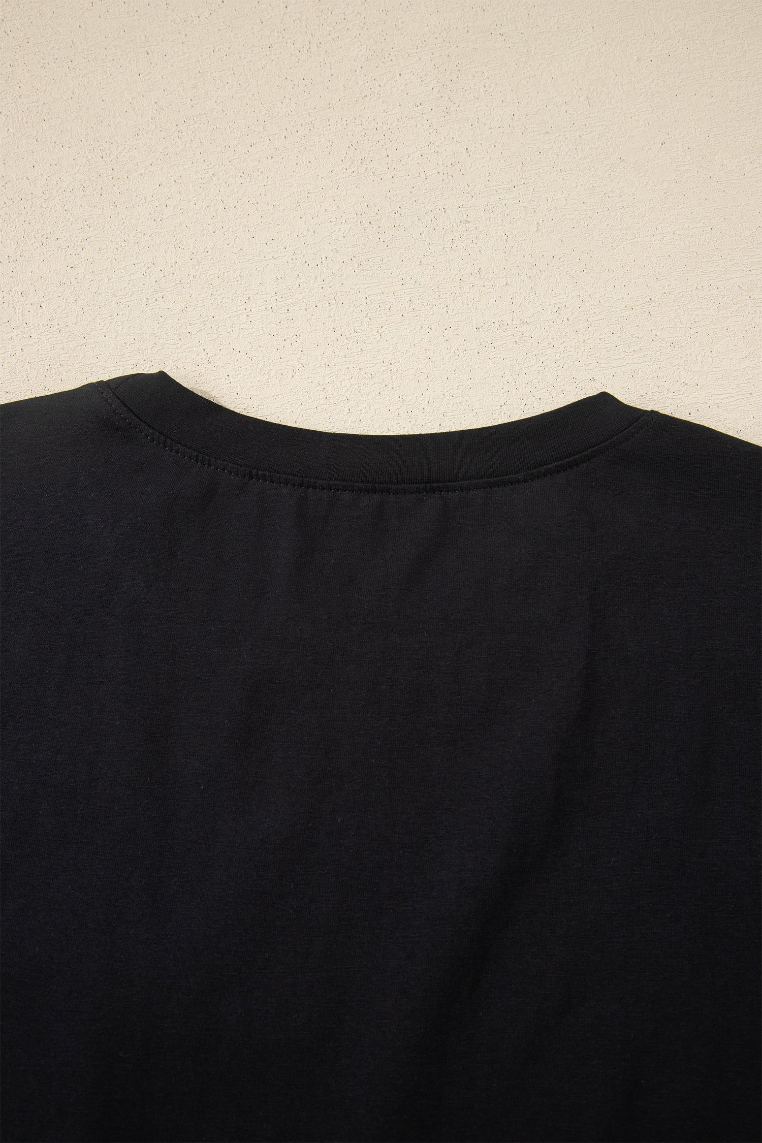 Black Varsity Striped Short Sleeve Crew Neck T Shirt