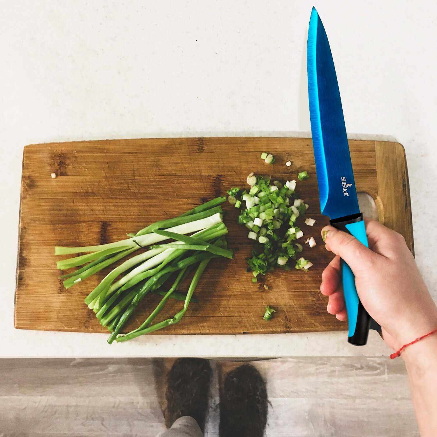 Kitchen Knife Set Kit & Black Magnetic Rack & sharpener